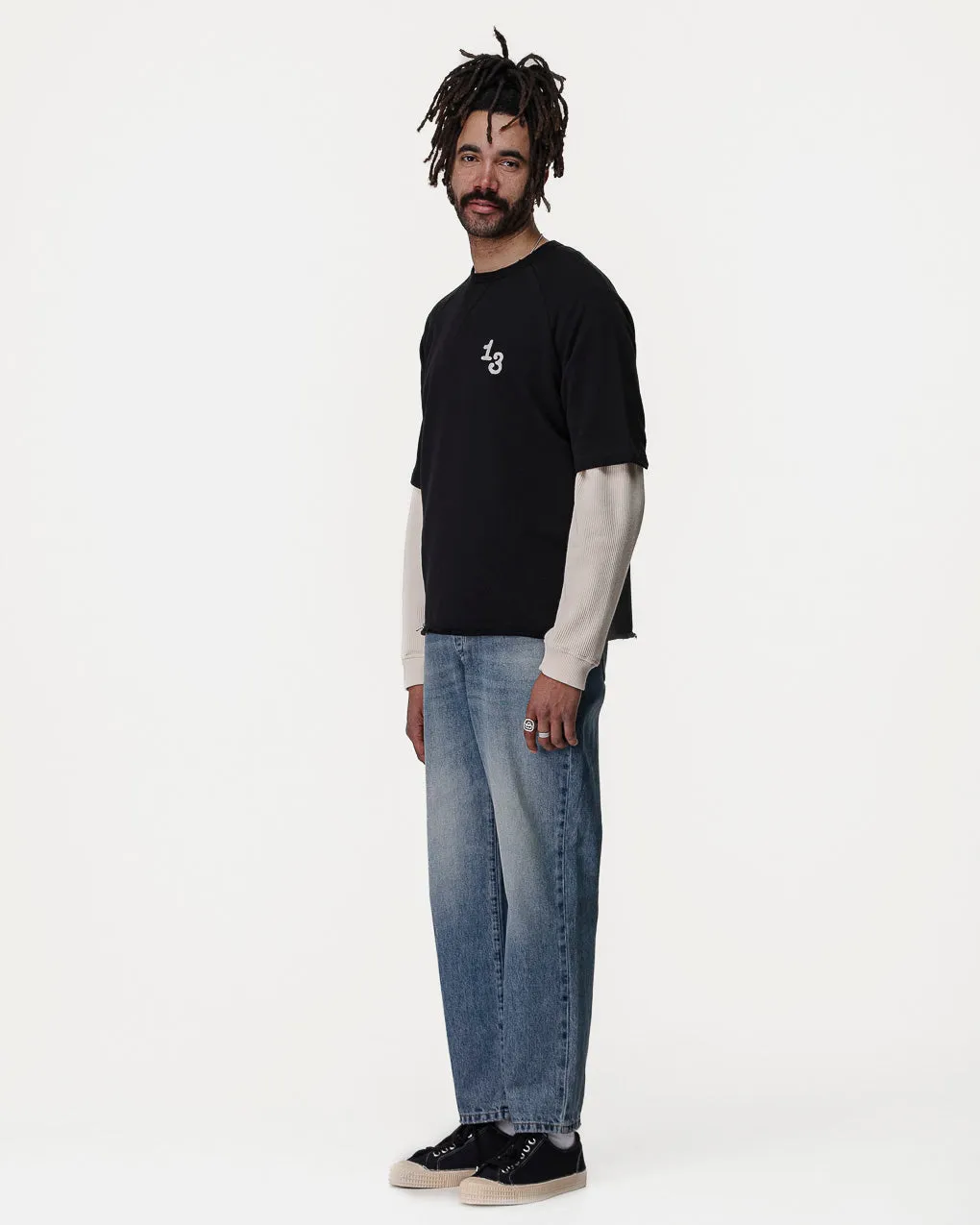 Give 'Em Hell Short Sleeve Sweatshirt - Washed Black,Men Tops