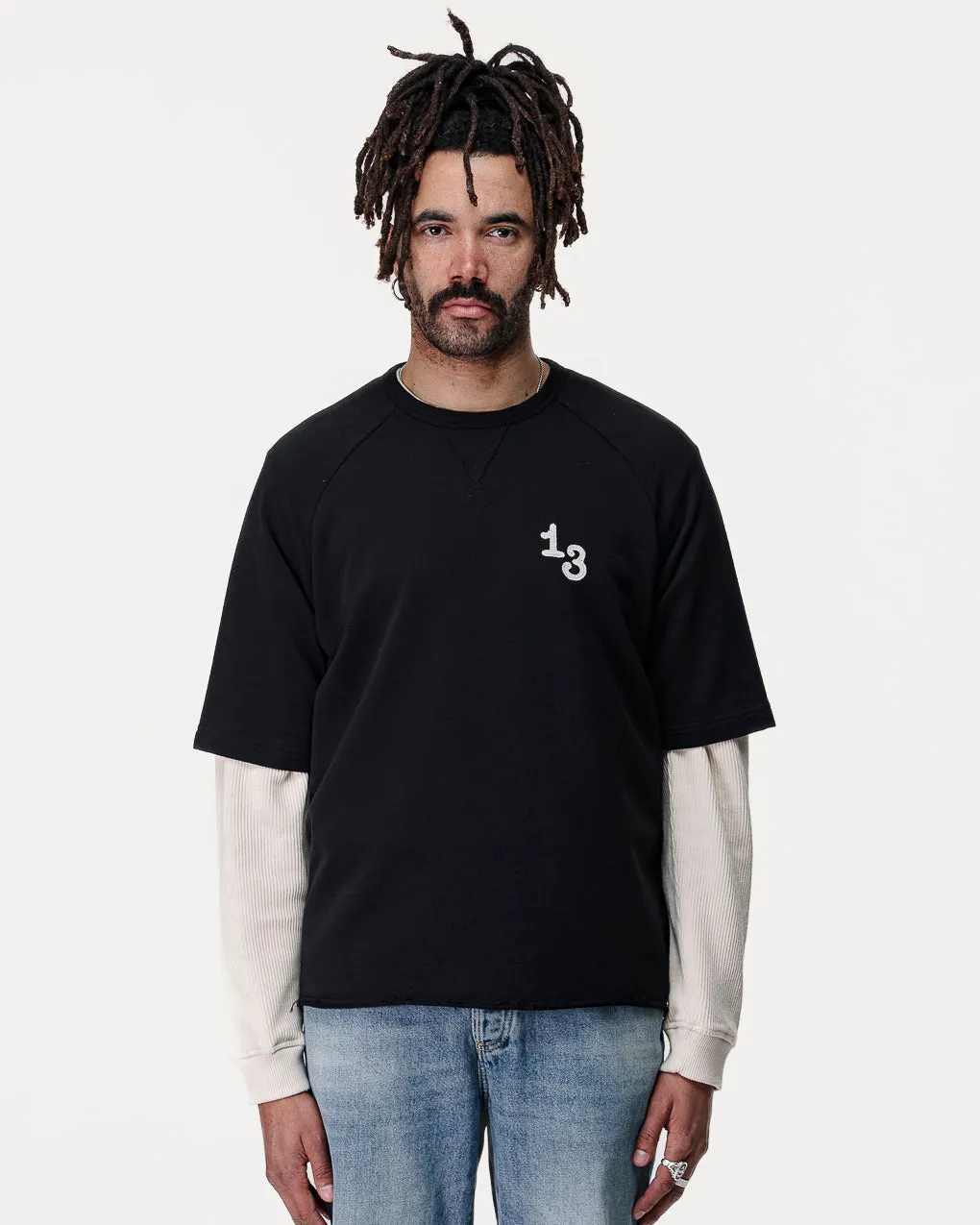 Give 'Em Hell Short Sleeve Sweatshirt - Washed Black,Men Tops