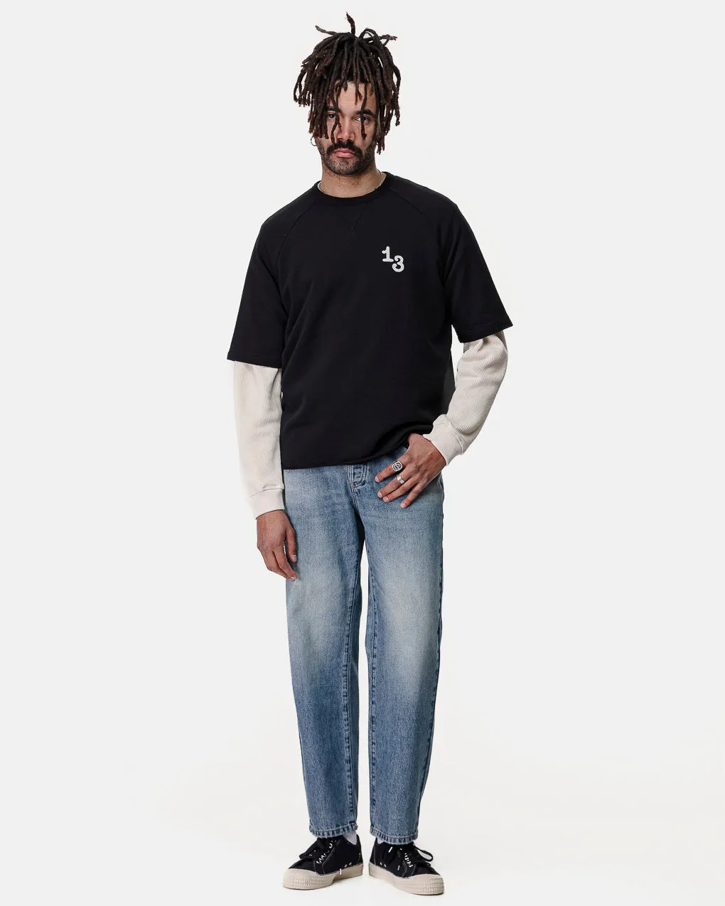 Give 'Em Hell Short Sleeve Sweatshirt - Washed Black,Men Tops