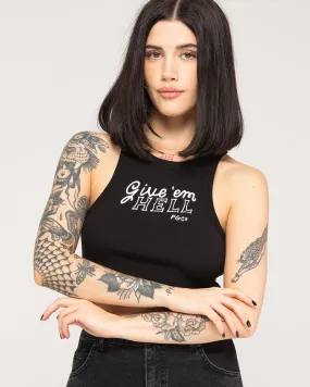 Give 'Em Hell Vest - Washed Black,Women Tops