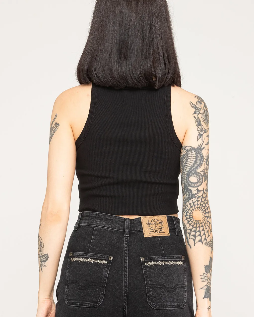 Give 'Em Hell Vest - Washed Black,Women Tops