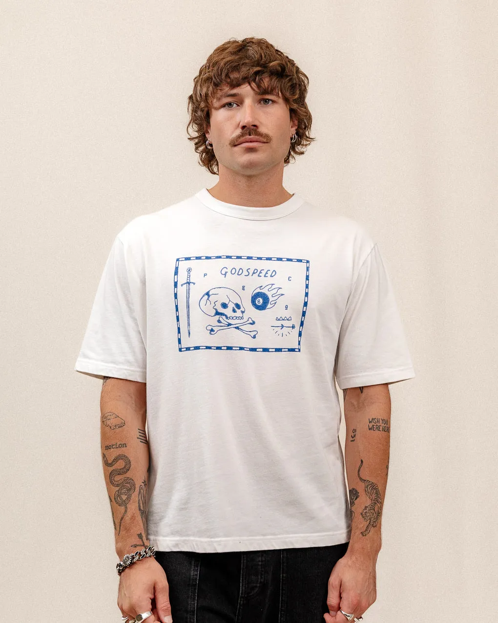Godspeed Boxy T-Shirt - Off White,Men Tops