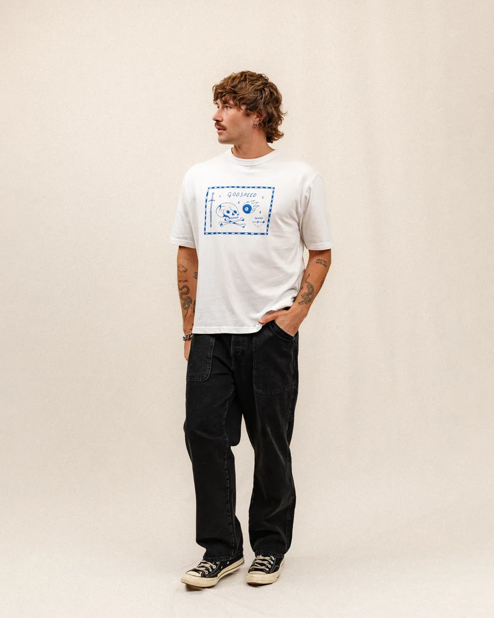 Godspeed Boxy T-Shirt - Off White,Men Tops