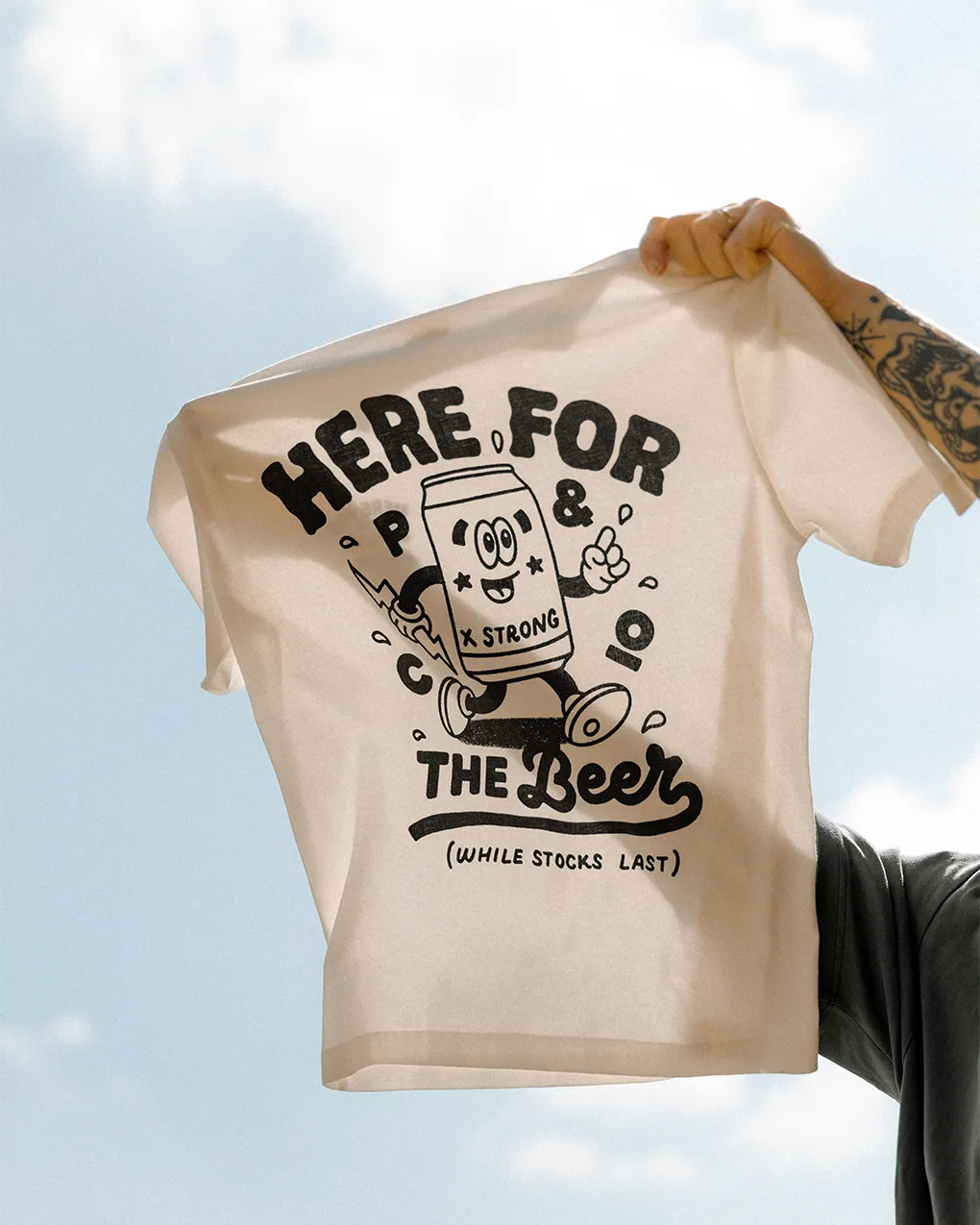 Here For The Beer T-Shirt - Off White,Men Tops