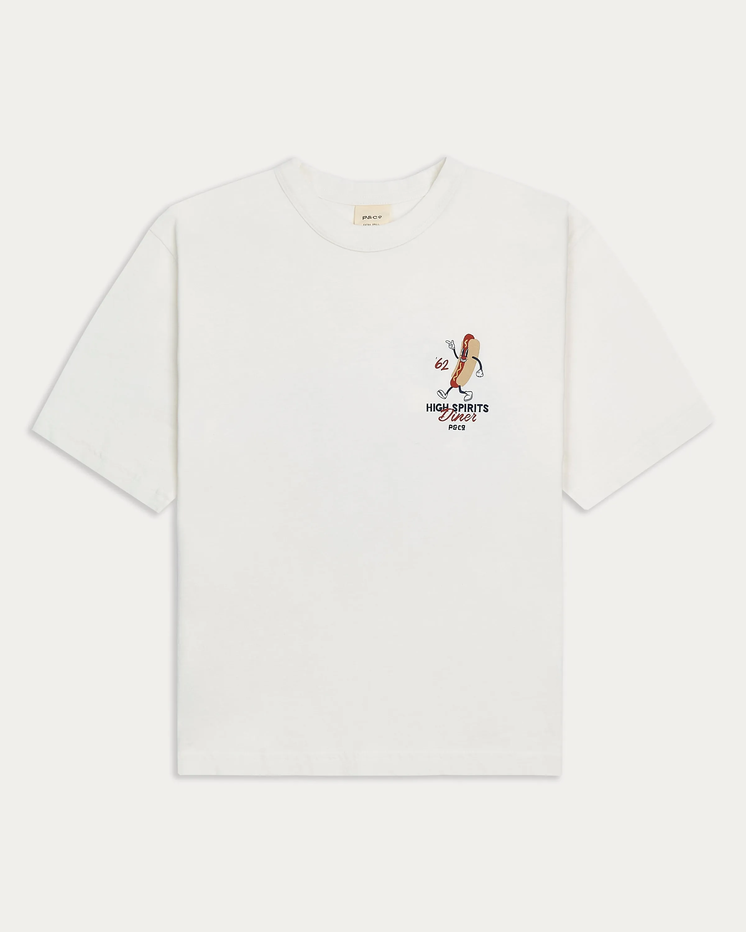 High Spirits Diner Boxy T-Shirt - Off White,Men Tops