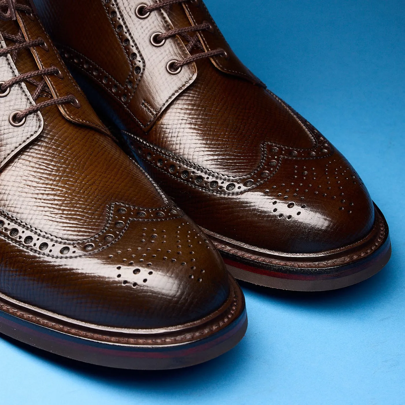 Islay Dark Brown Hatch Grain Cordovan,Men Footwear