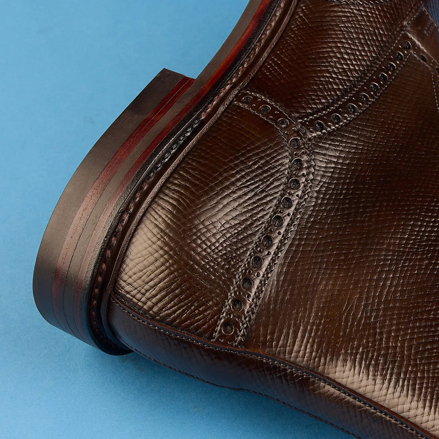 Islay Dark Brown Hatch Grain Cordovan,Men Footwear