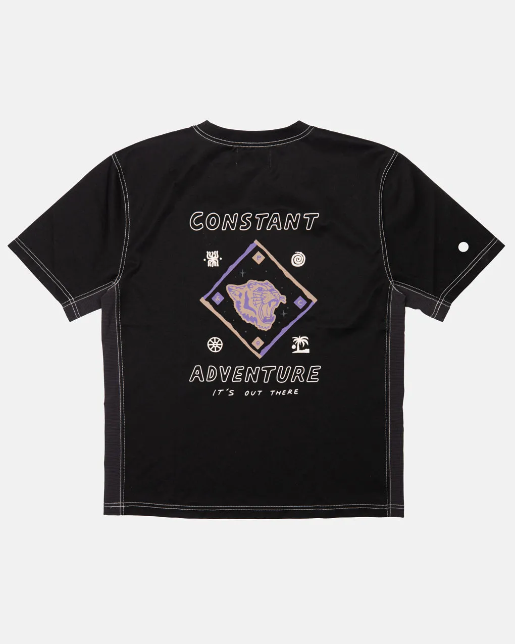 It's Out There Trail T-Shirt?- Washed Black,Men Tops