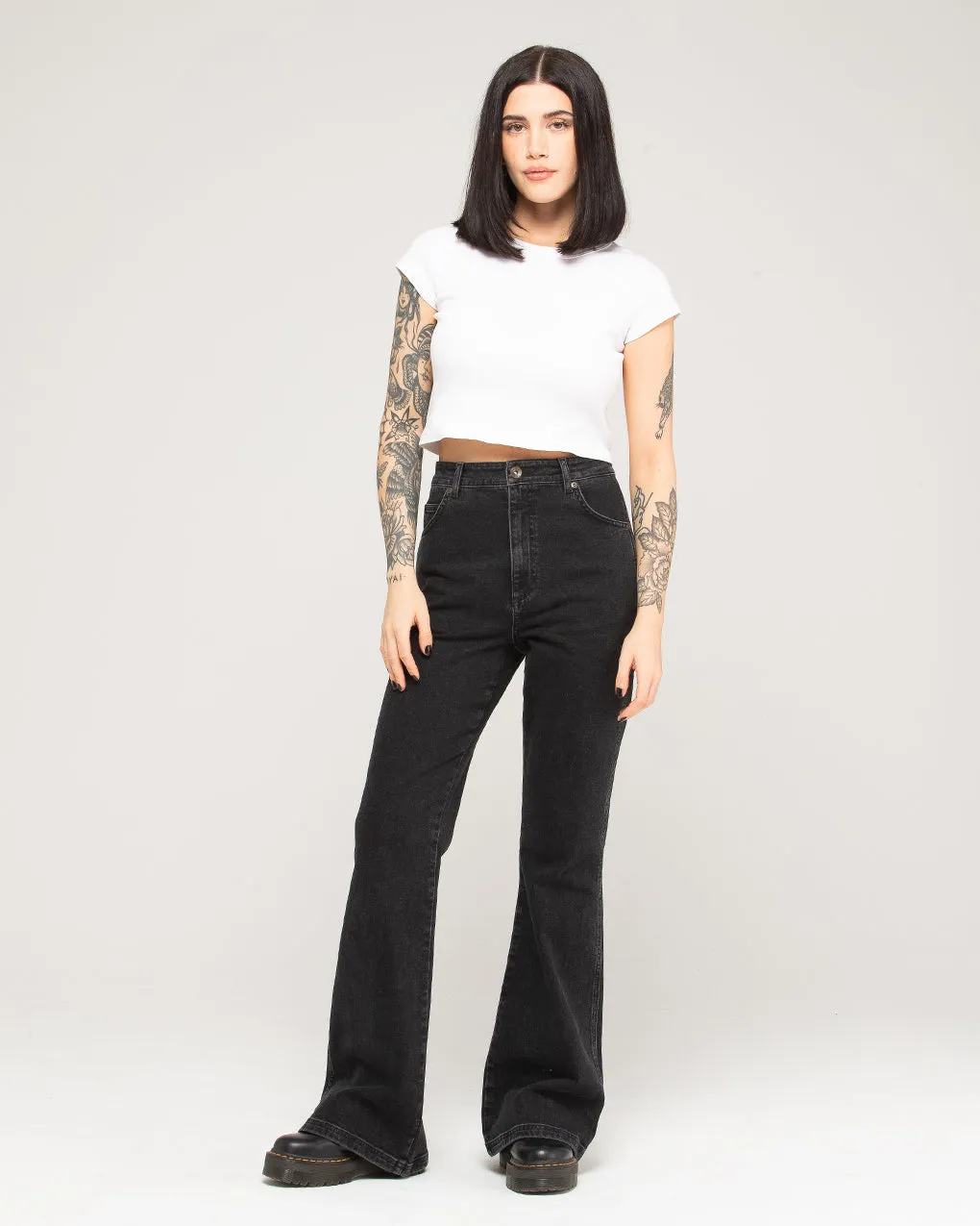 Jett Kickflare Jean - Washed Black,Women Tops
