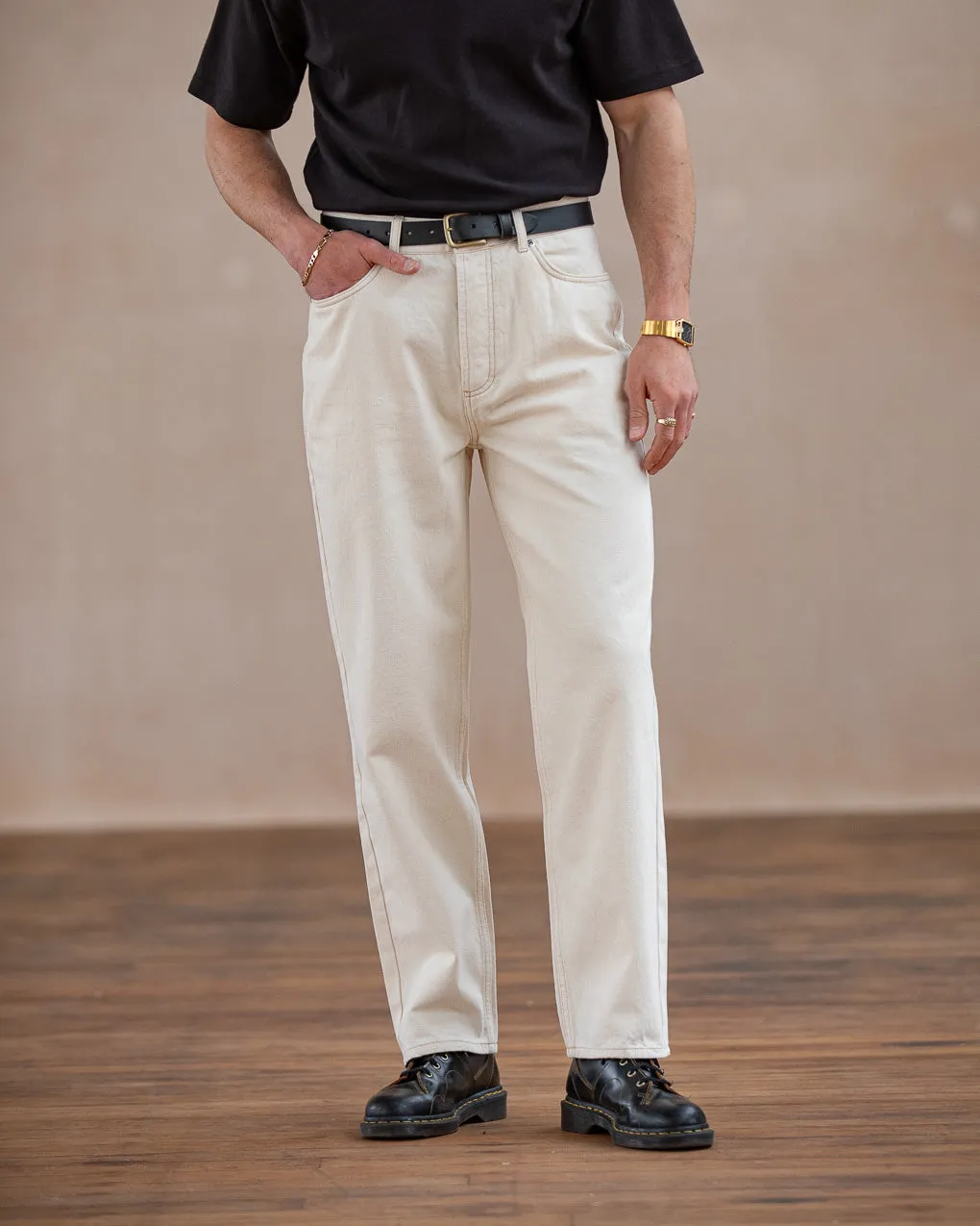 Joshua Denim Jean - Ecru,Men Tops