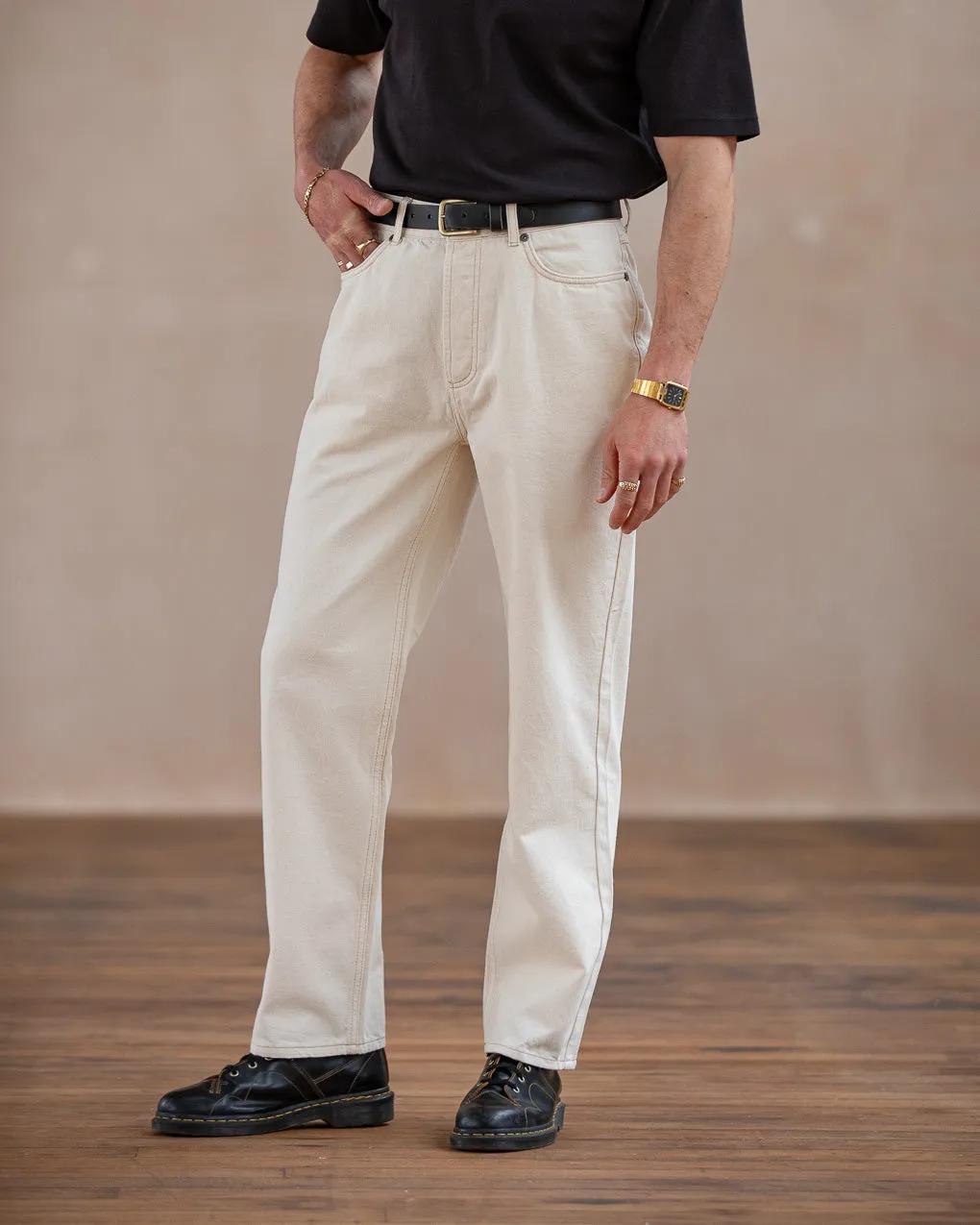 Joshua Denim Jean - Ecru,Men Tops