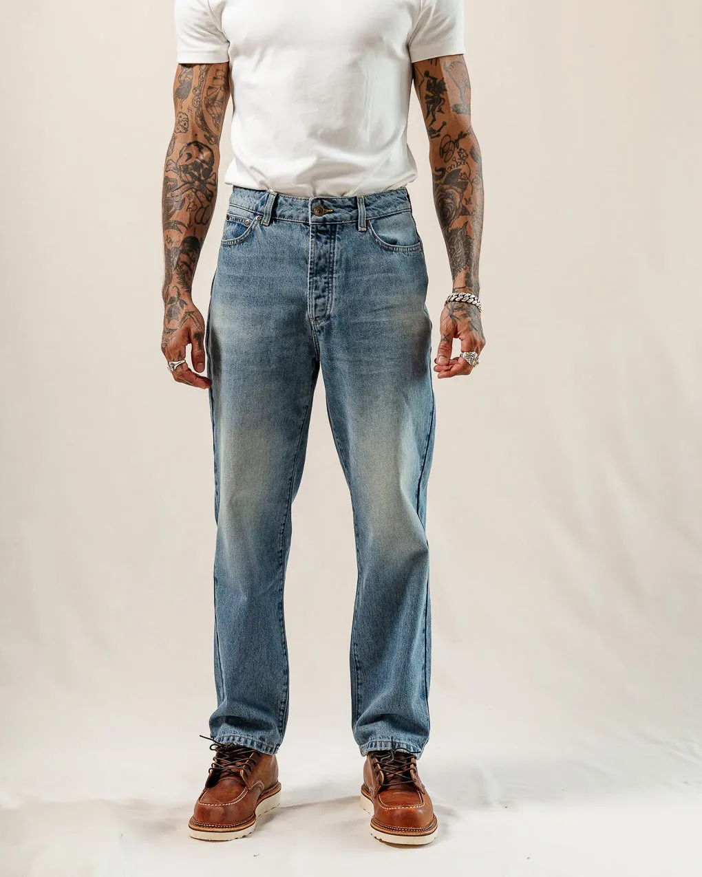 Joshua Denim Jeans - Washed Indigo,Men Tops