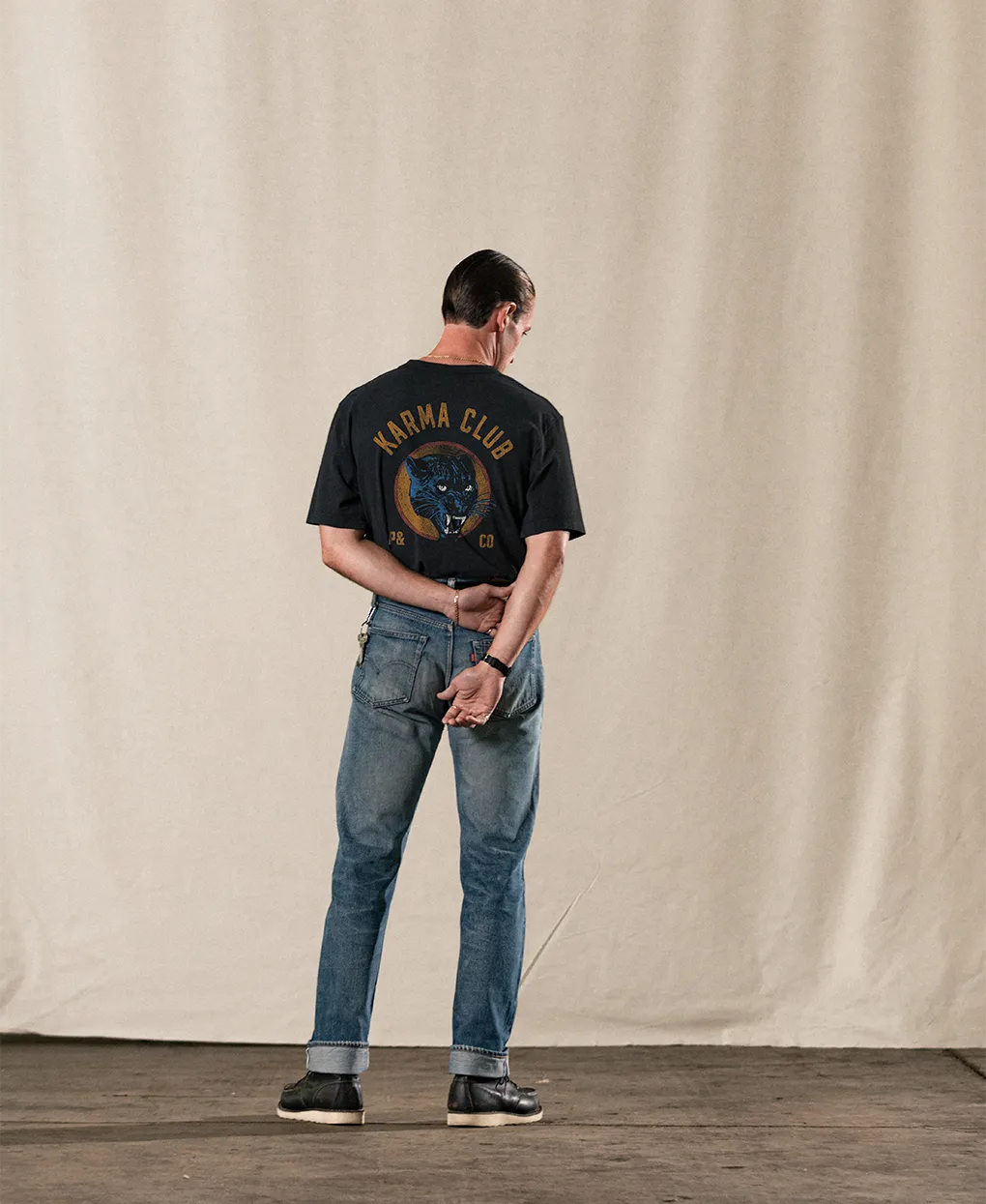 Karma Club 2.0 T-Shirt - Heavy Washed Black,Men Tops