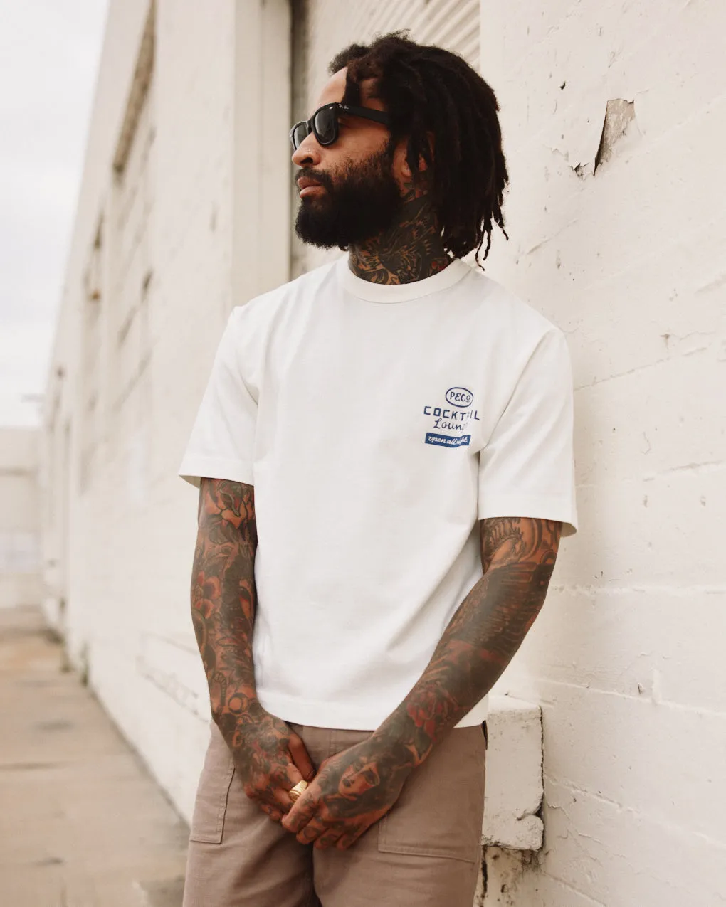 Karma Lounge Boxy T-Shirt - Off White,Men Tops