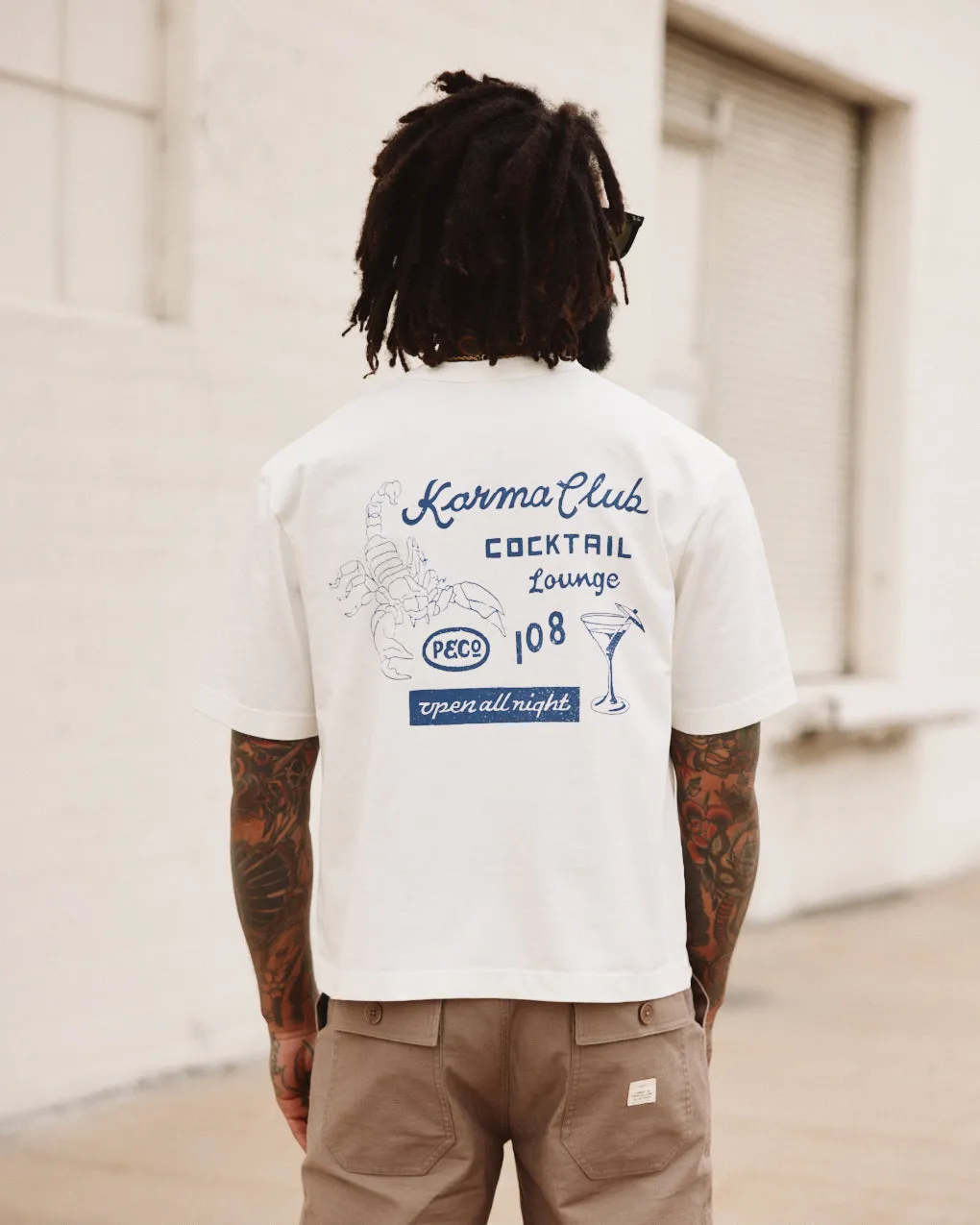 Karma Lounge Boxy T-Shirt - Off White,Men Tops