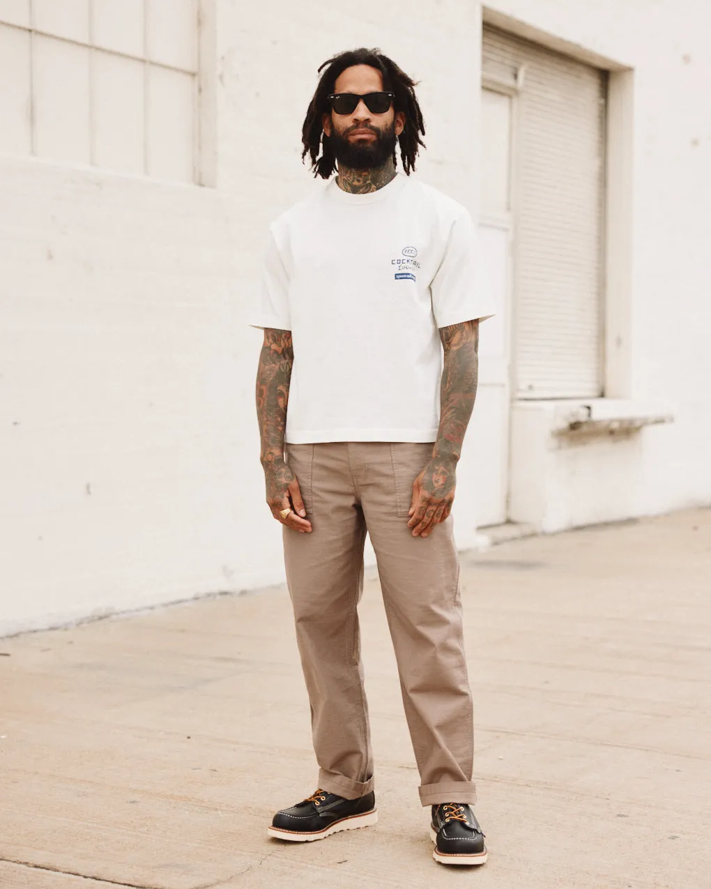 Karma Lounge Boxy T-Shirt - Off White,Men Tops