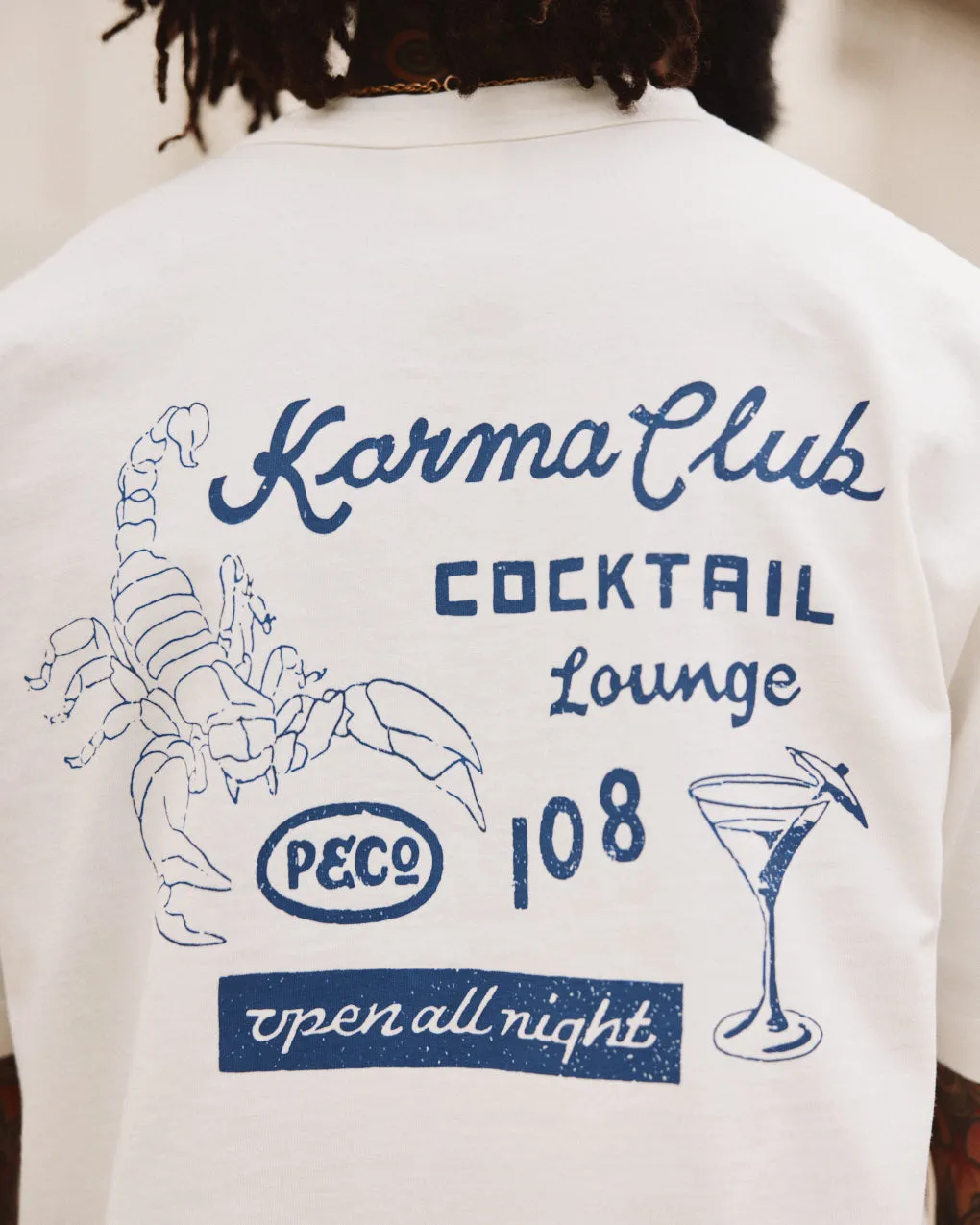 Karma Lounge Boxy T-Shirt - Off White,Men Tops