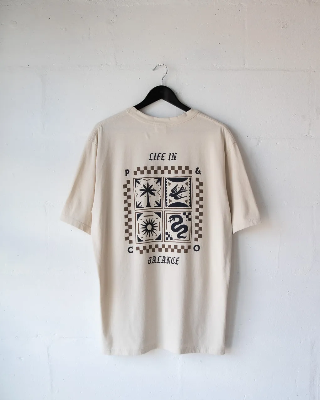 Life In Balance T-Shirt - Bone,Men Tops