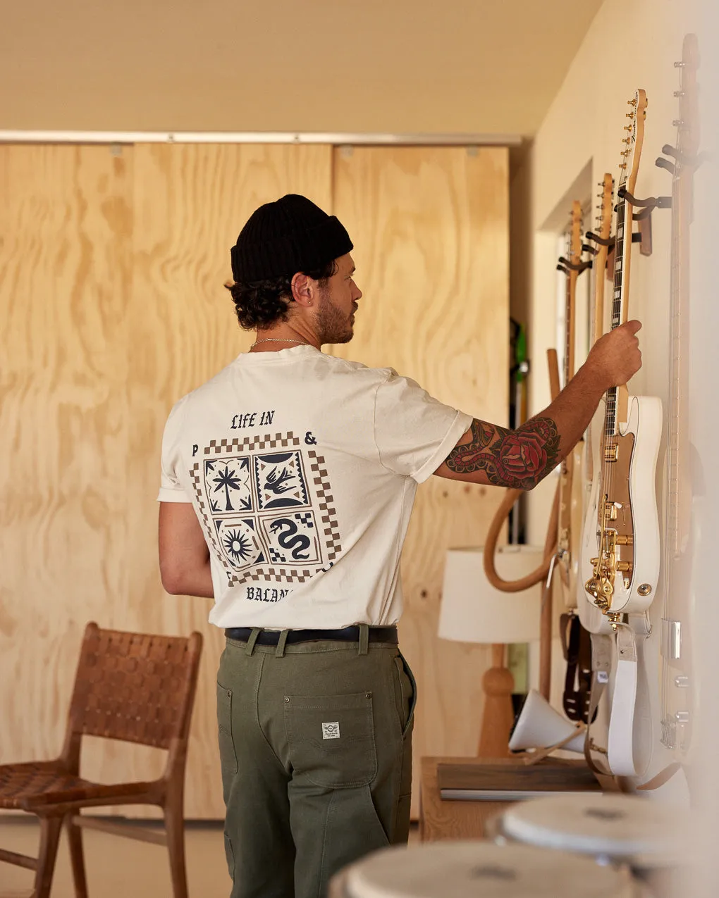 Life In Balance T-Shirt - Bone,Men Tops