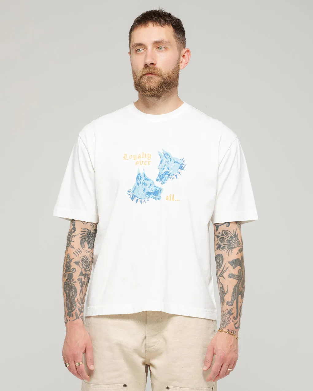Loyalty Boxy T-Shirt - Off White,Men Tops
