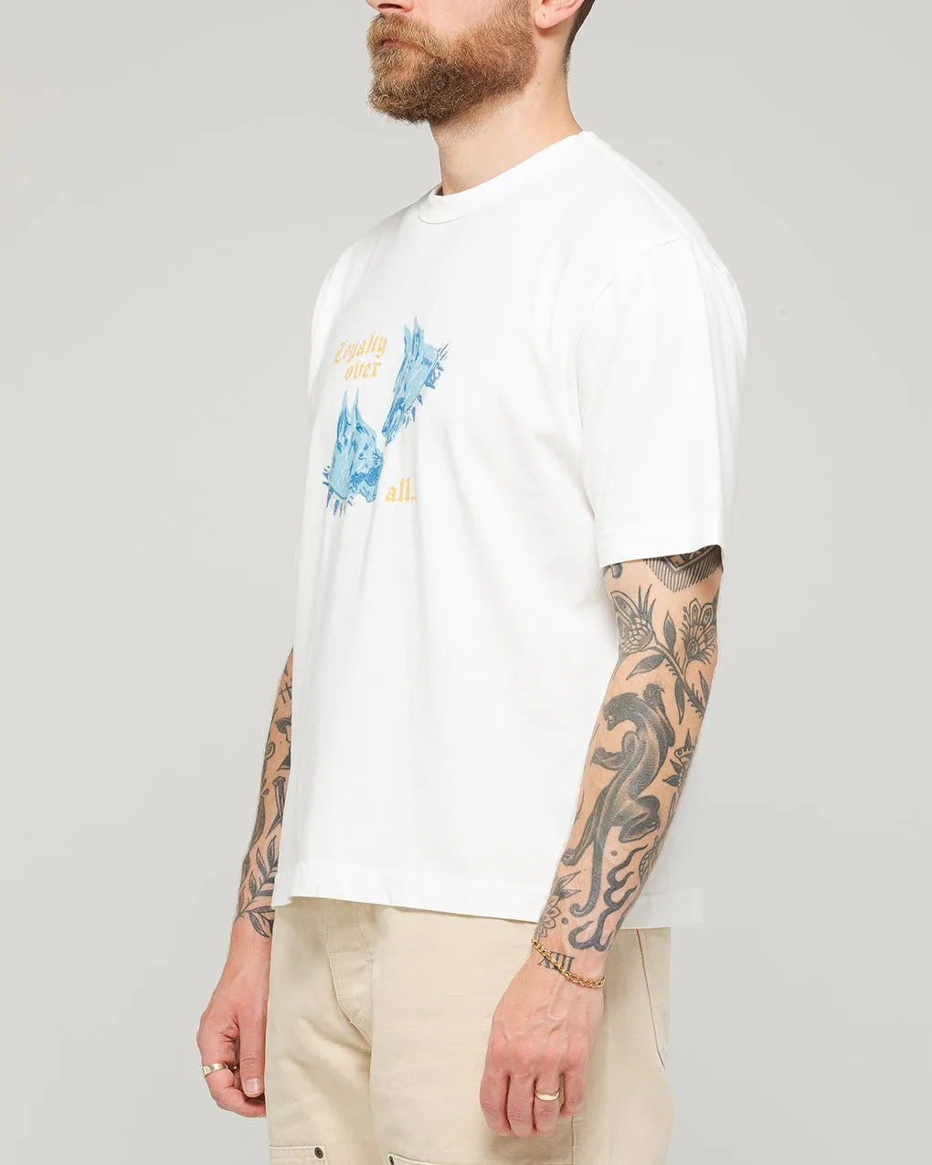 Loyalty Boxy T-Shirt - Off White,Men Tops