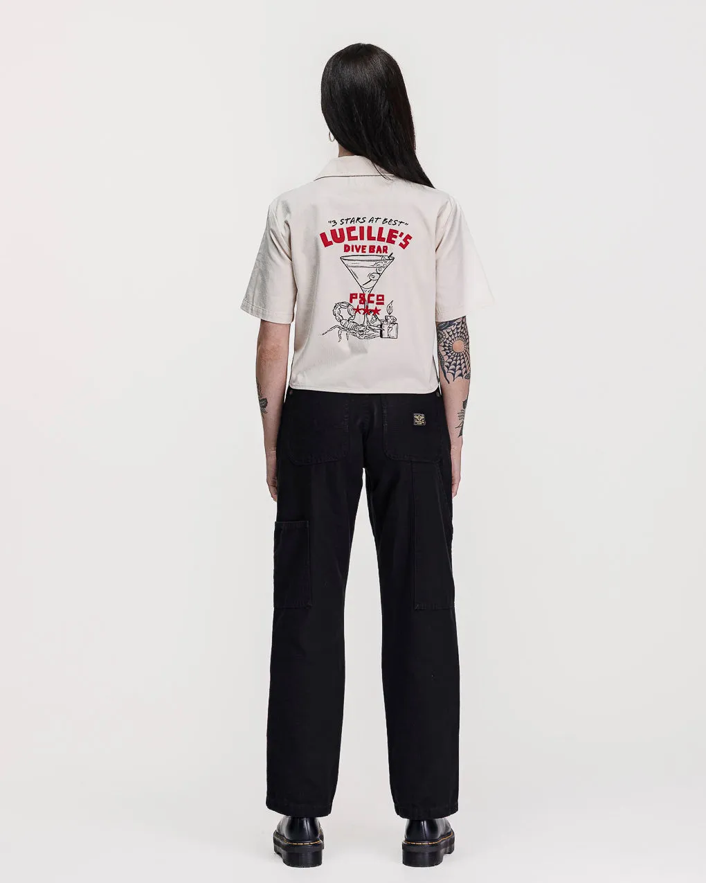 Lucille's Dive Bar Bowling Shirt - Bone,Women Tops