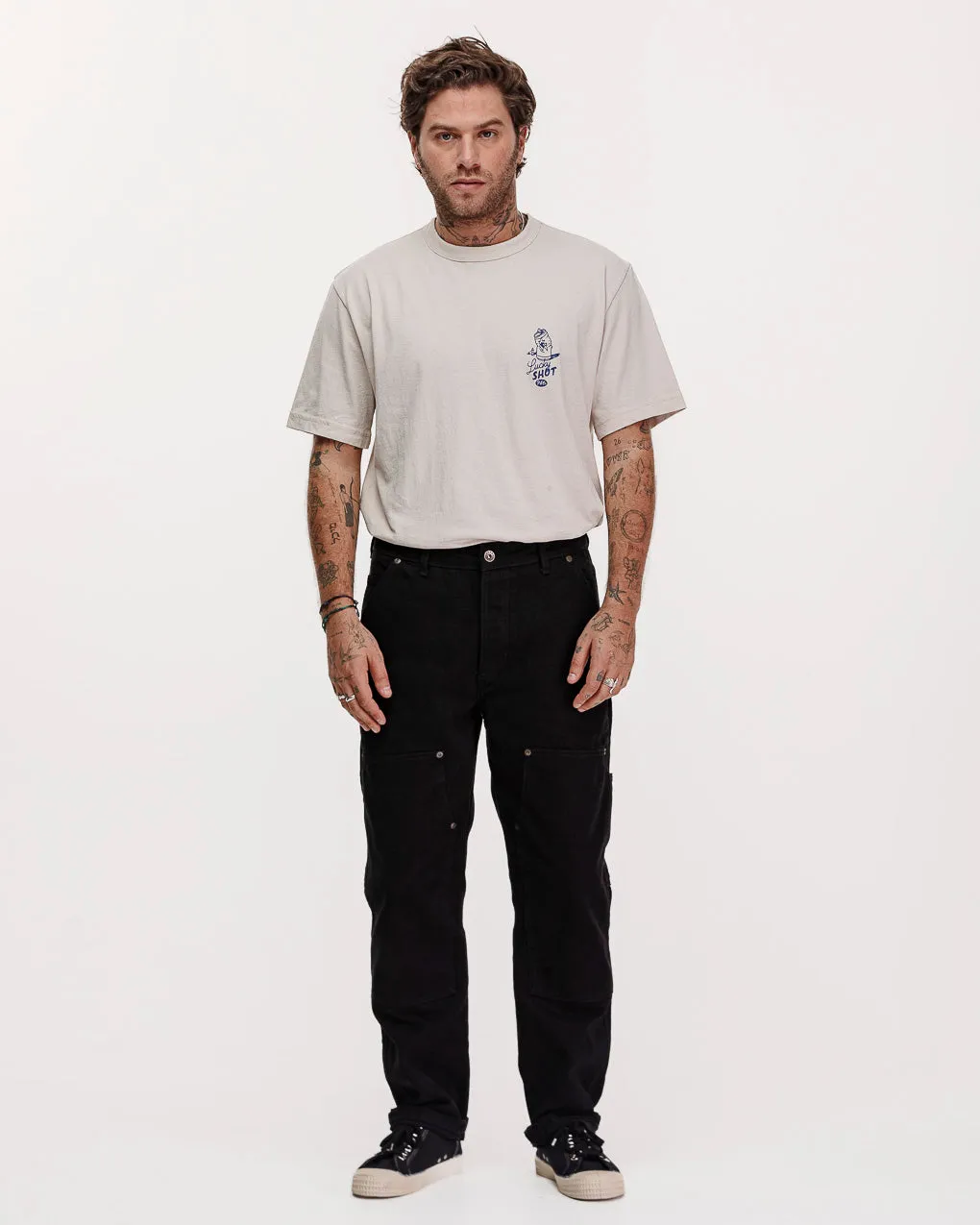 Lucky Shot T-Shirt - Bone,Men Tops