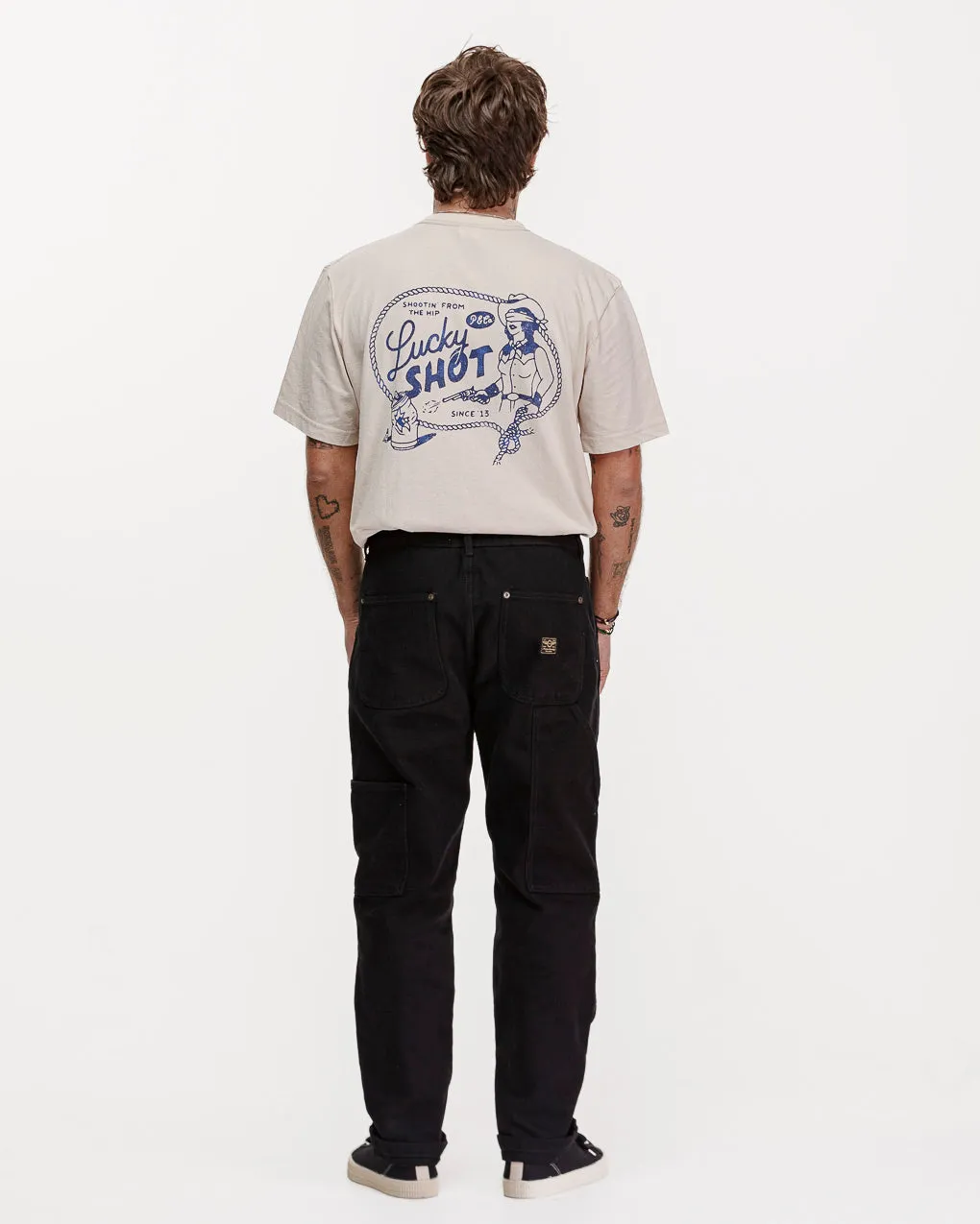 Lucky Shot T-Shirt - Bone,Men Tops