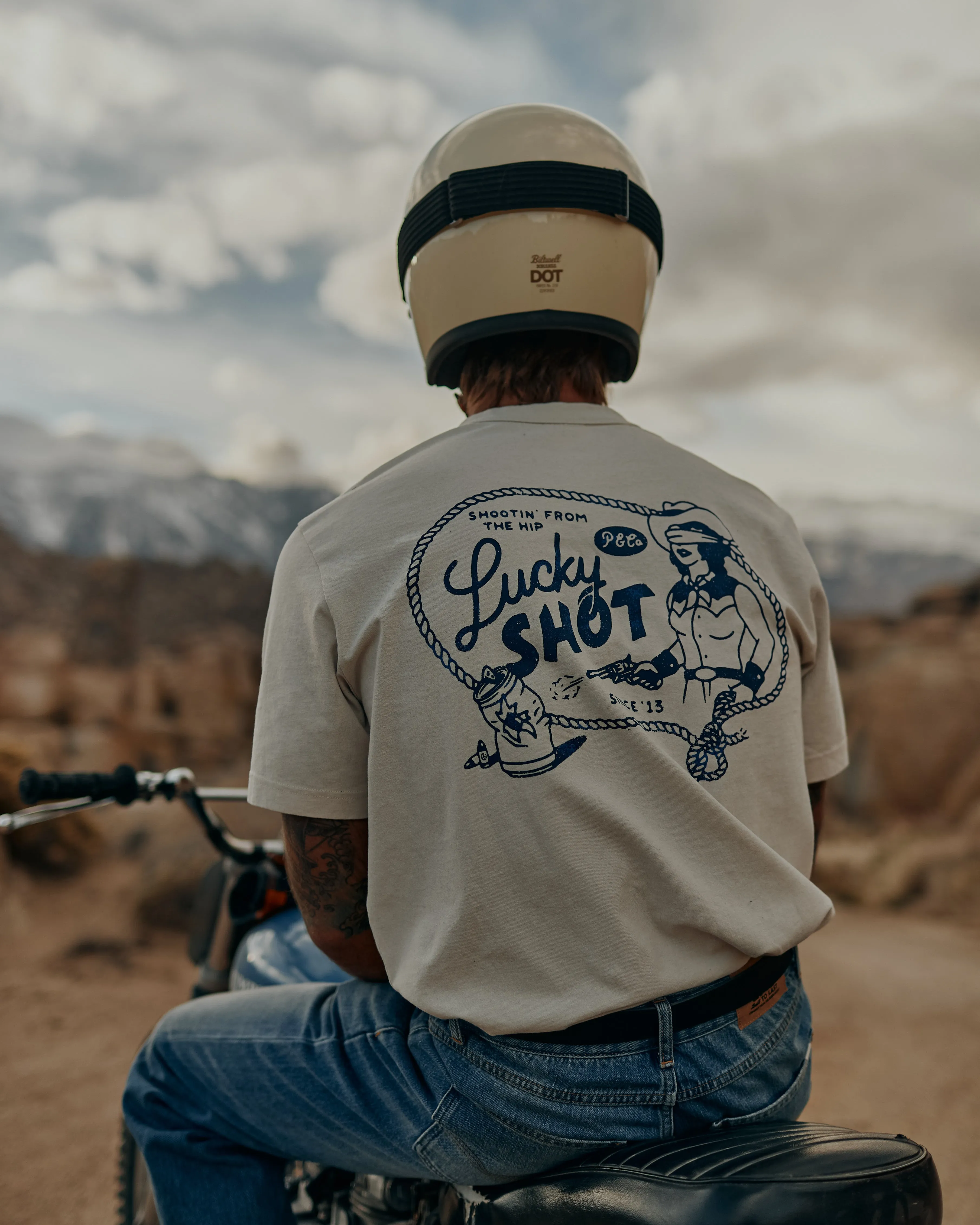 Lucky Shot T-Shirt - Bone,Men Tops