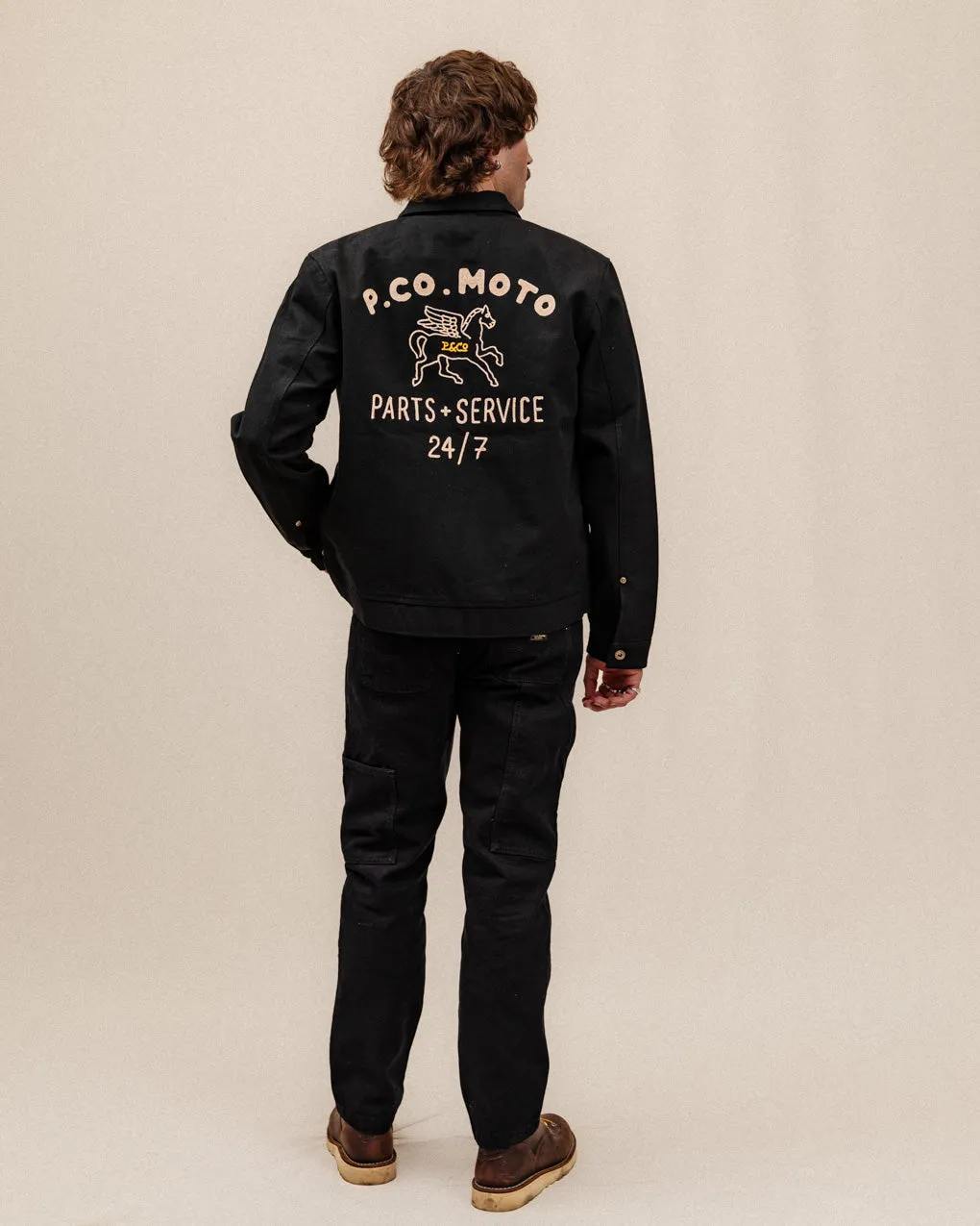 Moto Mechanic Jacket - Washed Black,Men Tops