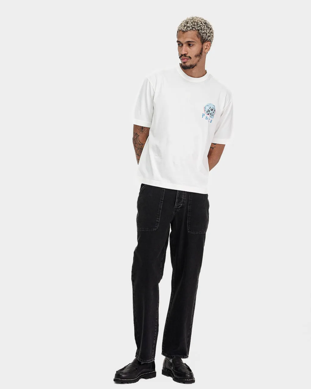 Neon Bones Boxy T-Shirt - Off White,Men Tops