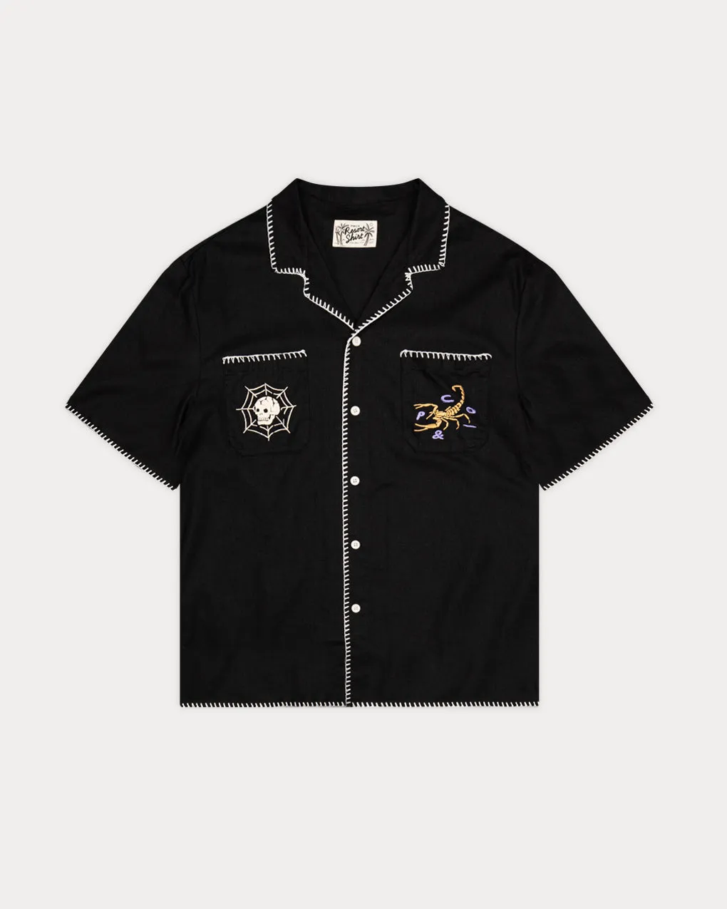 One Shot Resort Shirt - Washed Black,Men Tops