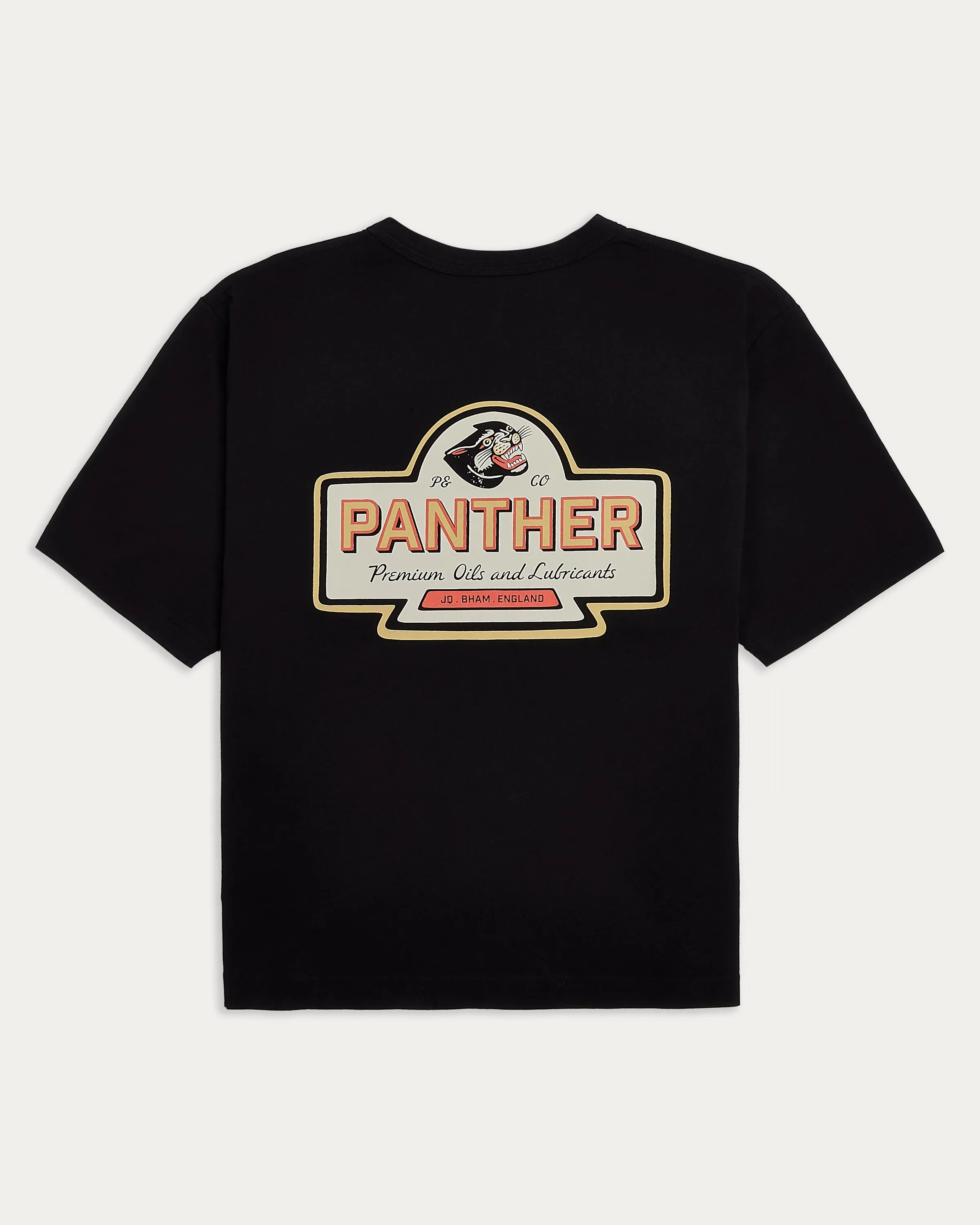 Panther Oils Boxy T-Shirt - Washed Black,Men Tops