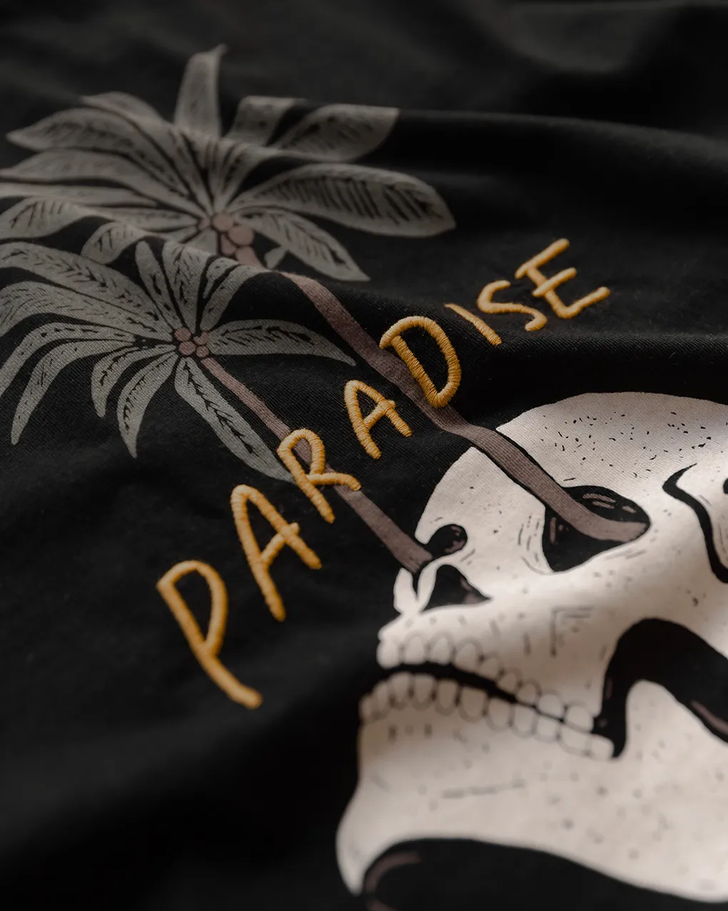 Paradise Palms T-Shirt - Washed Black,Men Tops