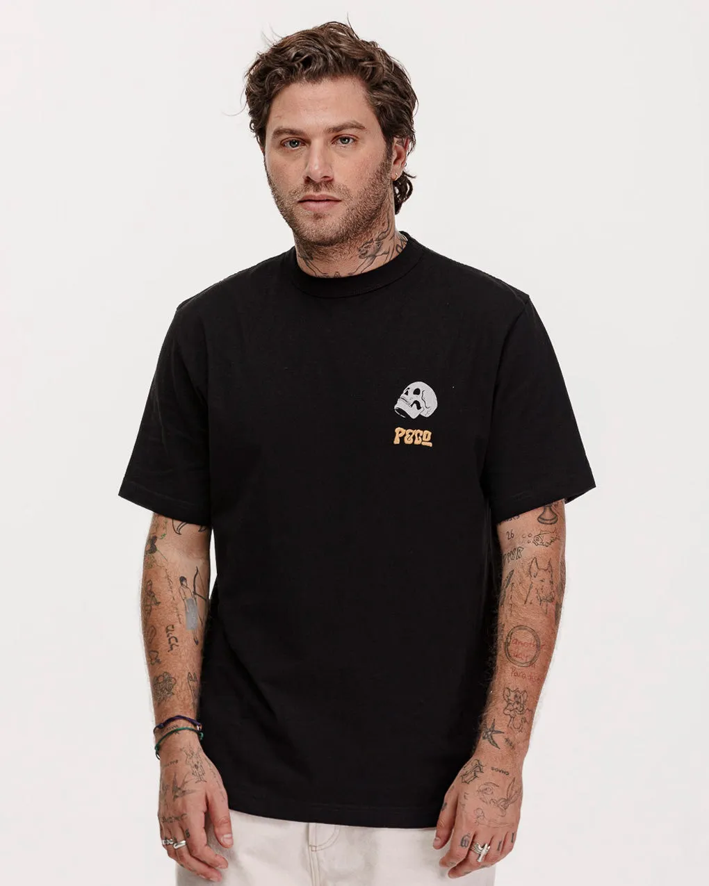 Paradise Palms T-Shirt - Washed Black,Men Tops