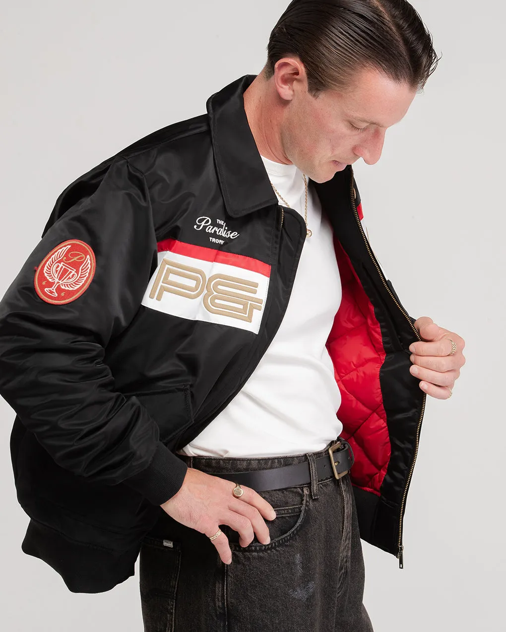 Paradise Trophy Bomber Jacket - Black,Men Tops