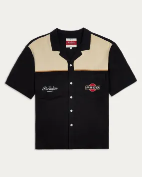 Paradise Trophy Bowling Shirt - Washed Black,Men Tops