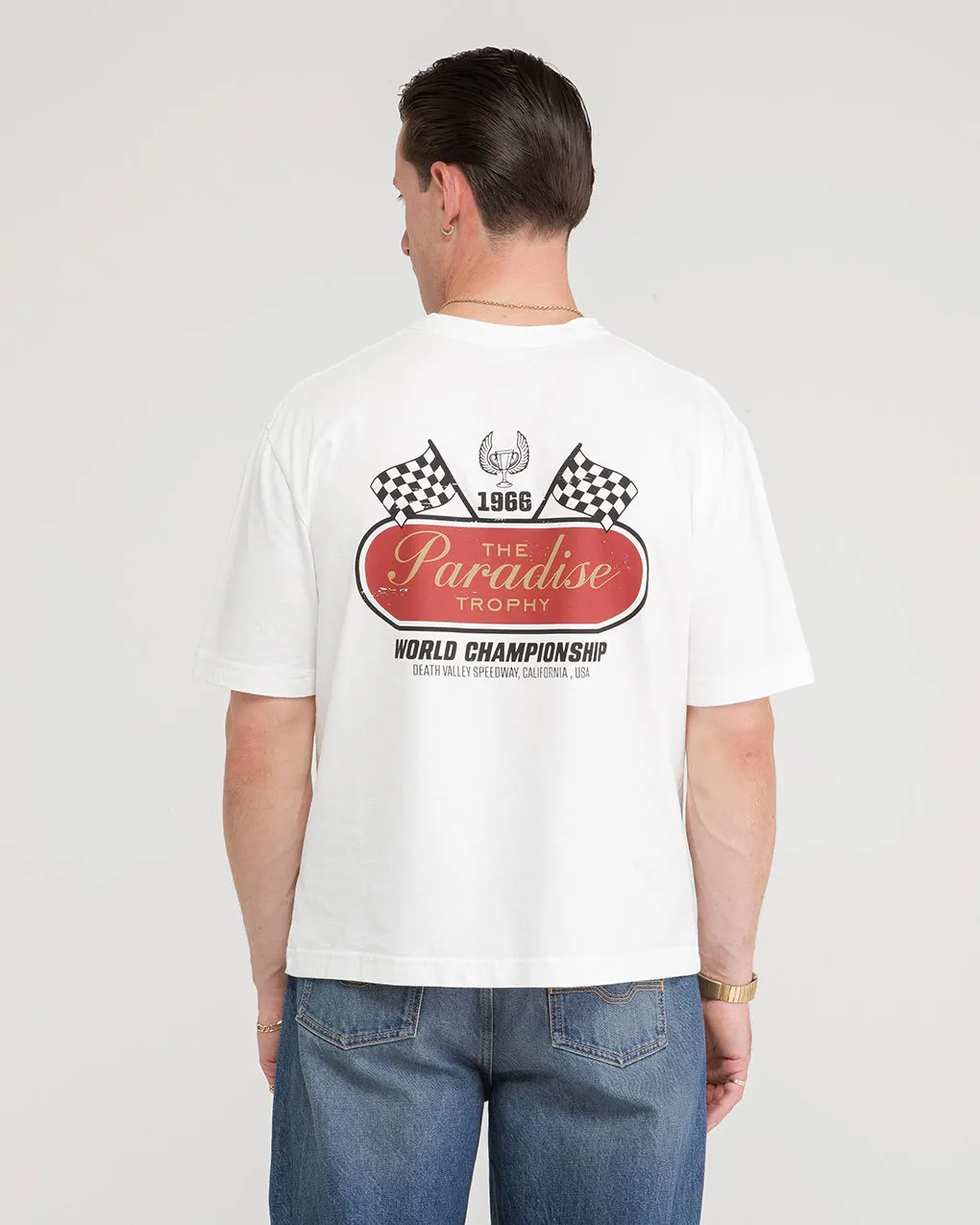 Paradise Trophy Boxy T-Shirt - Off White,Men Tops