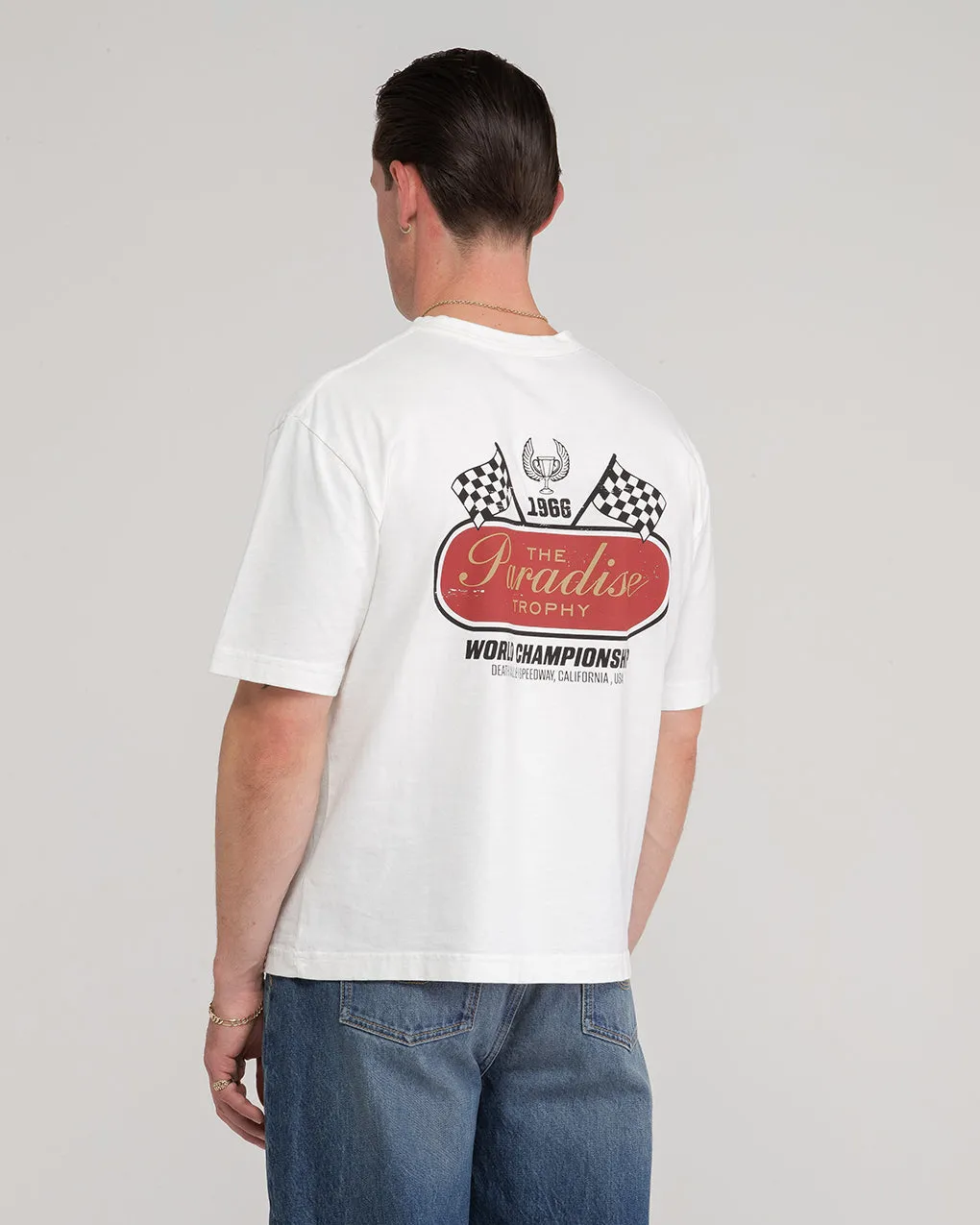 Paradise Trophy Boxy T-Shirt - Off White,Men Tops