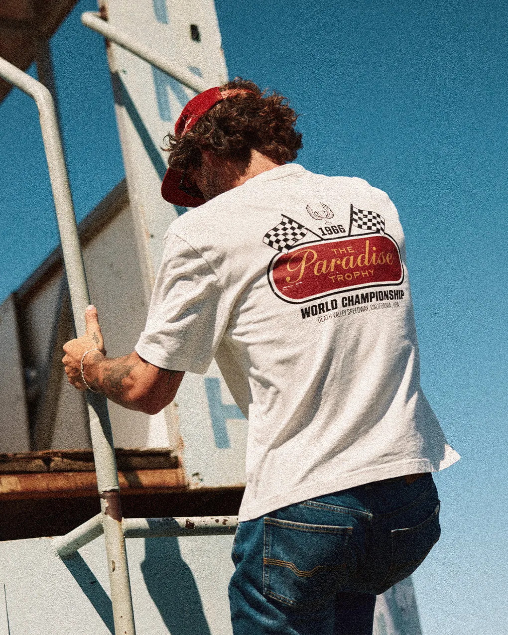 Paradise Trophy Boxy T-Shirt - Off White,Men Tops
