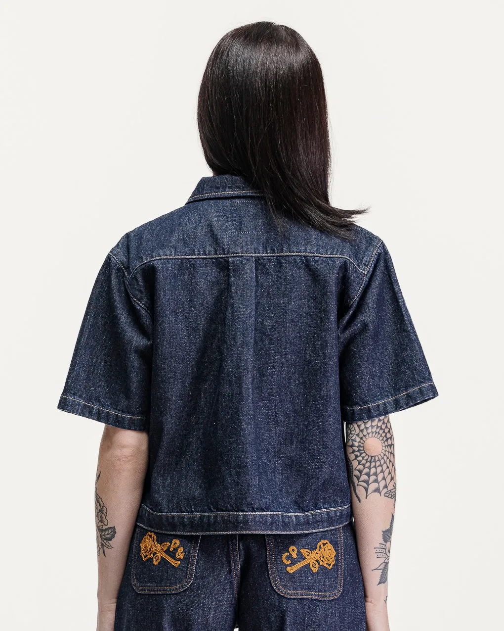 Parlor Denim Shirt - Navy,Women Tops