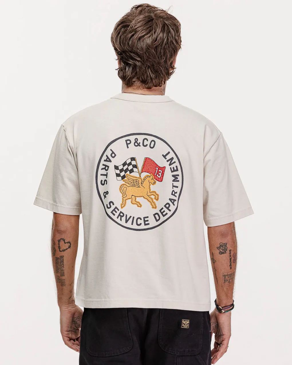 Parts & Service Boxy T-shirt - Bone,Men Tops