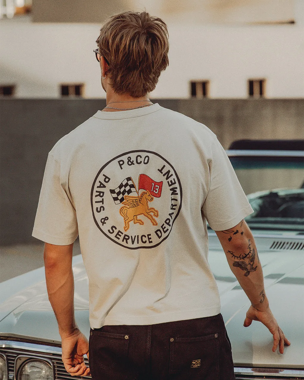 Parts & Service Boxy T-shirt - Bone,Men Tops