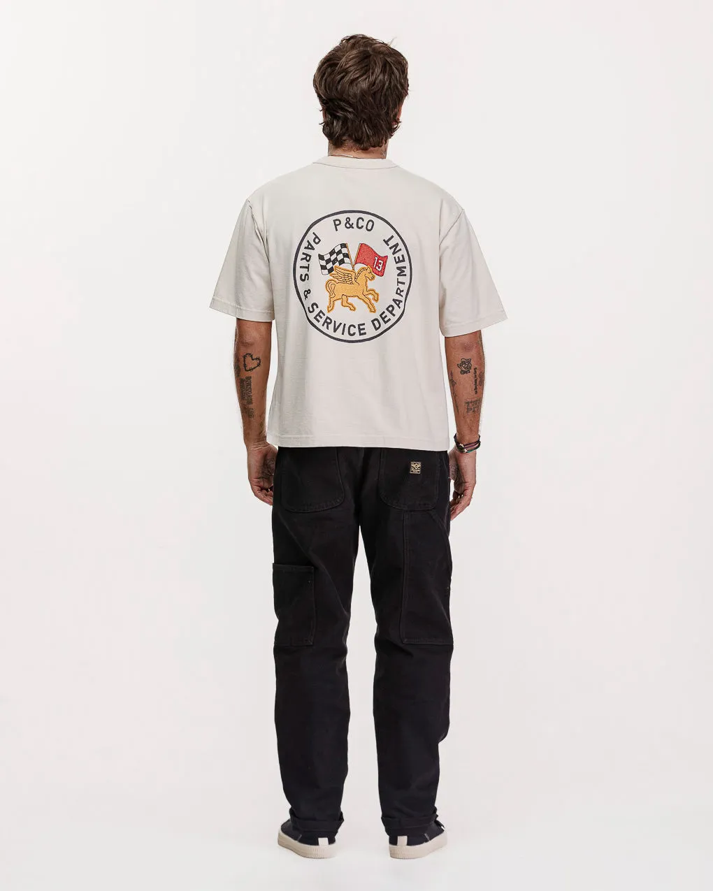 Parts & Service Boxy T-shirt - Bone,Men Tops