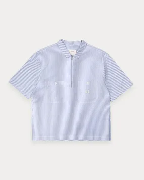 Parts & Service Half Zip Work Shirt - Hickory Stripe,Men Tops