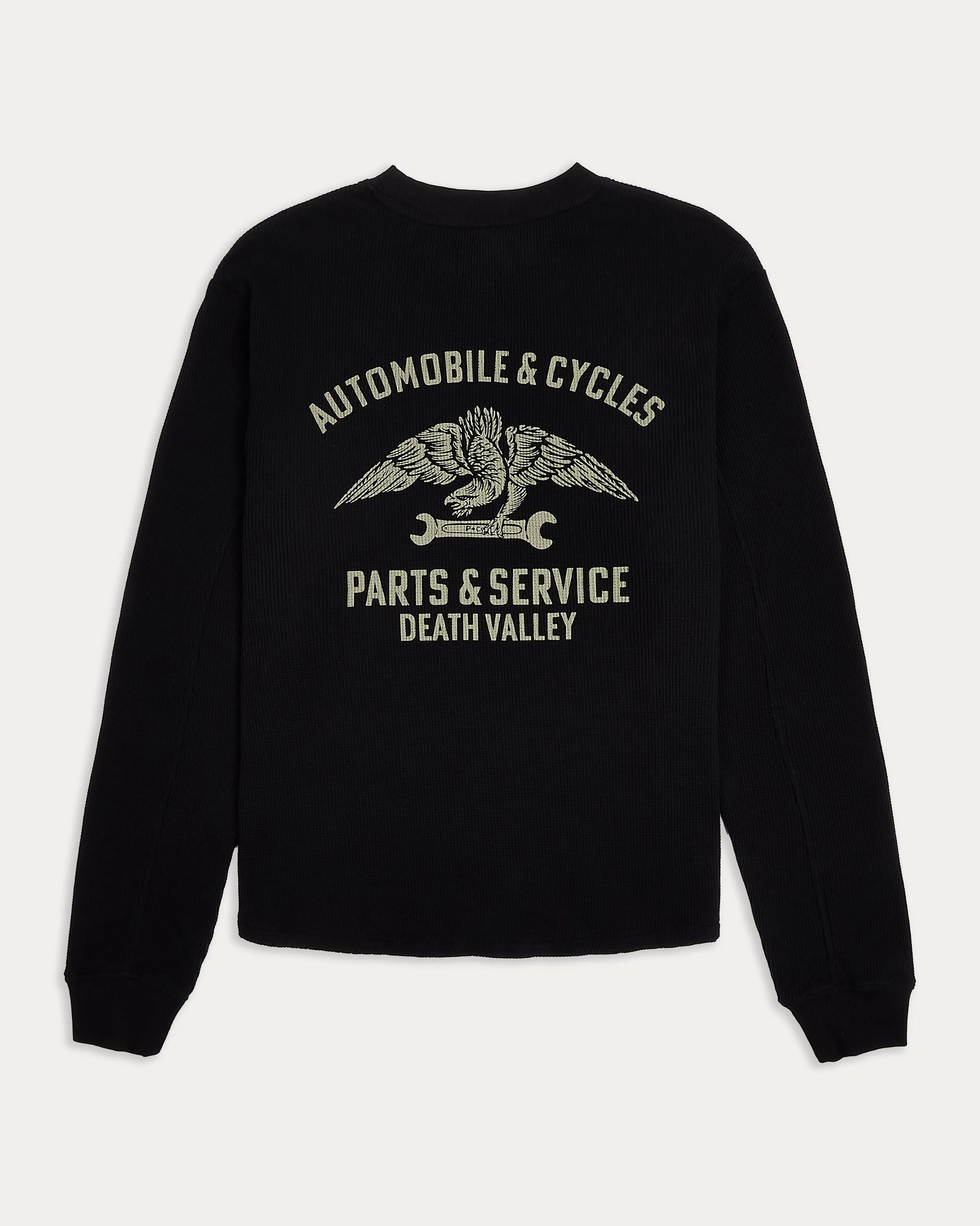 Parts & Service Waffle Longsleeve - Washed Black,Men Tops