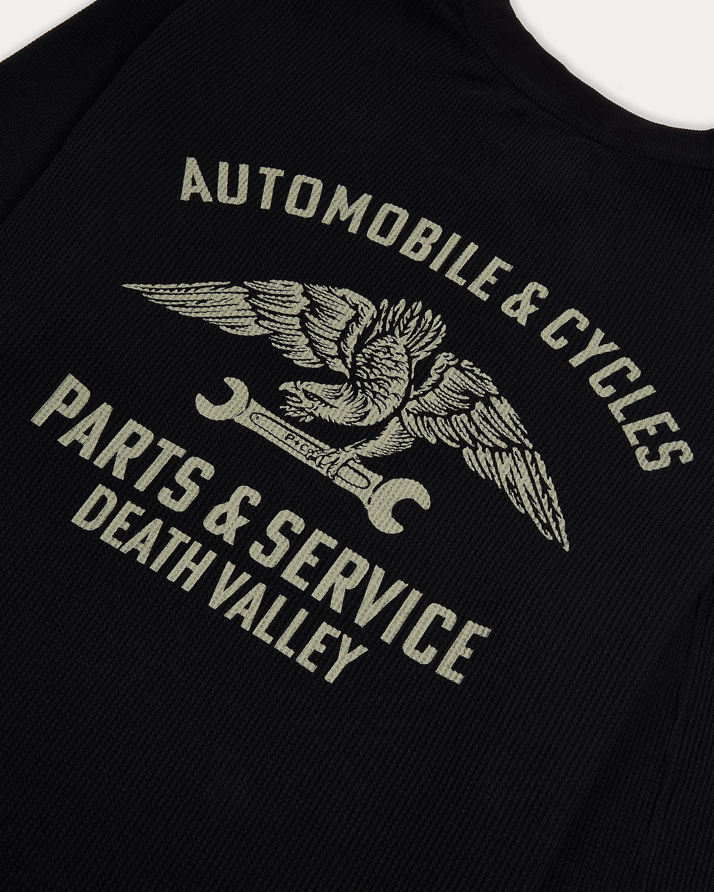 Parts & Service Waffle Longsleeve - Washed Black,Men Tops