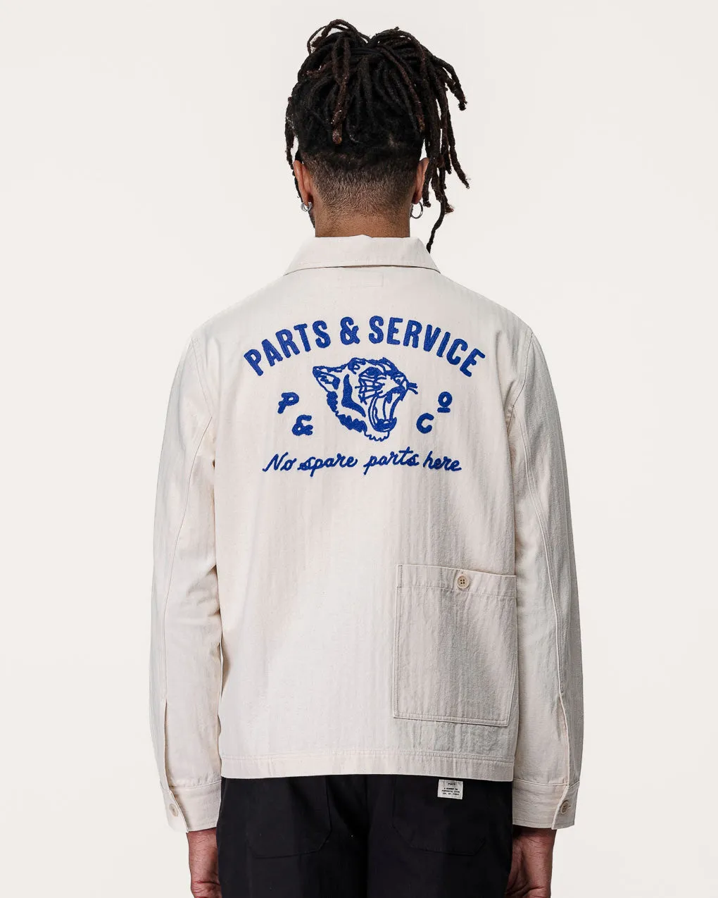 Parts & Service Work Overshirt - Ecru,Men Tops