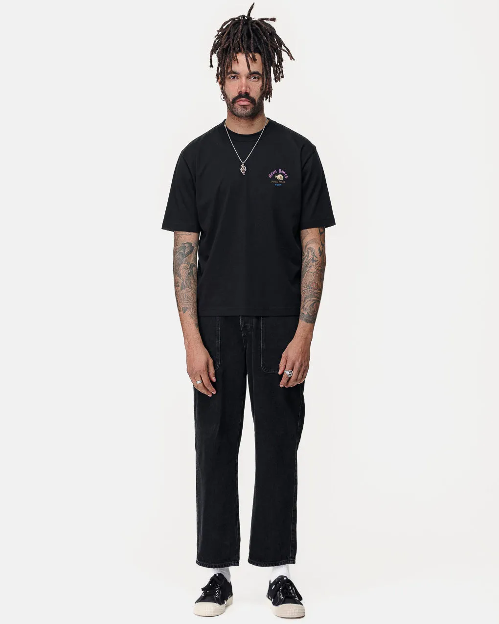 Pool Hall T-Shirt - Washed Black,Men Tops