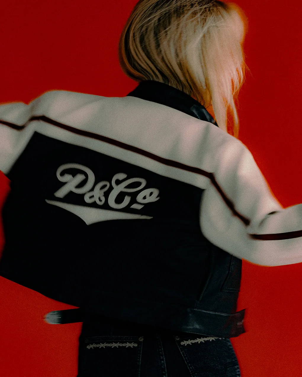 Racing Team Biker Jacket - Black & Ecru,Women Tops